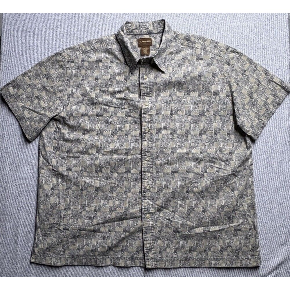 Vintage St. John's Bay Men's Short Sleeve Patterned Button-Down Size 2XL